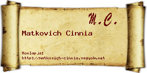 Matkovich Cinnia névjegykártya